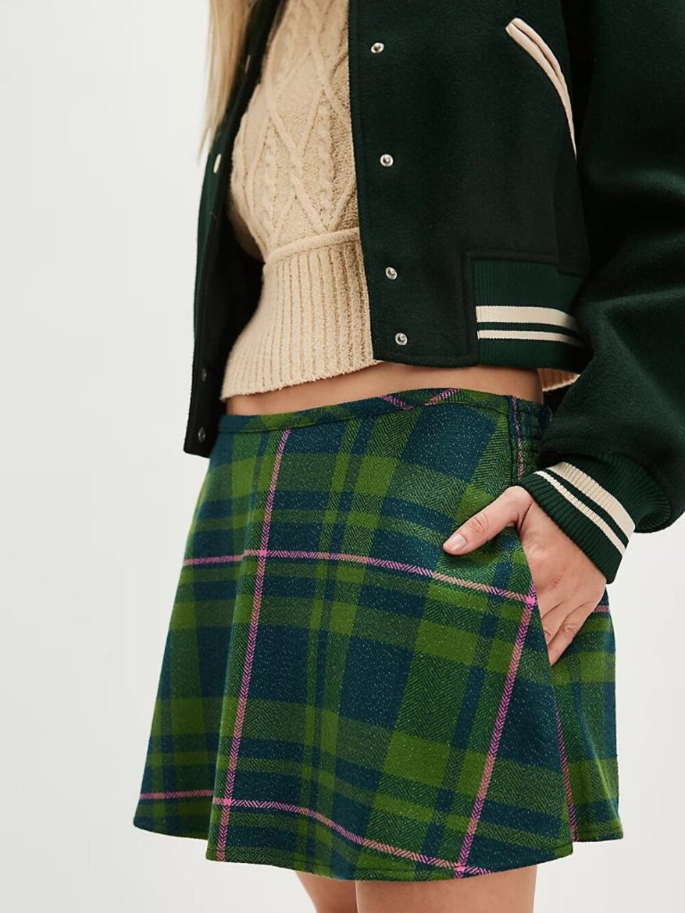 Free People Paradise Found Plaid Skort - NWOT